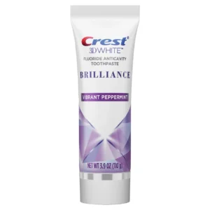 Crest 3D White Brilliance Teeth Whitening Toothpaste, Vibrant Peppermint, 3.9 gr, 110gr. H